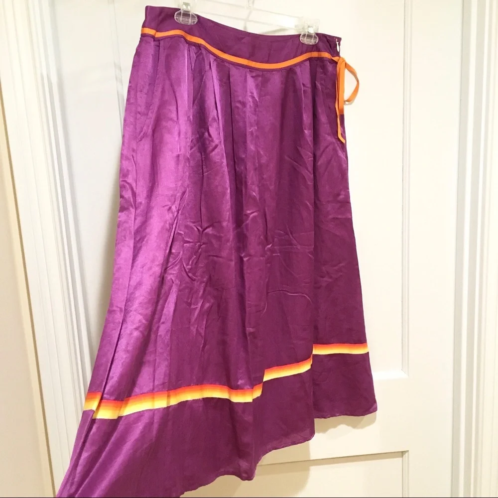 Matta New York Zapotec Skirt Plum XL Cotton Silk